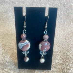 Elegant Brown Beaded Earrings